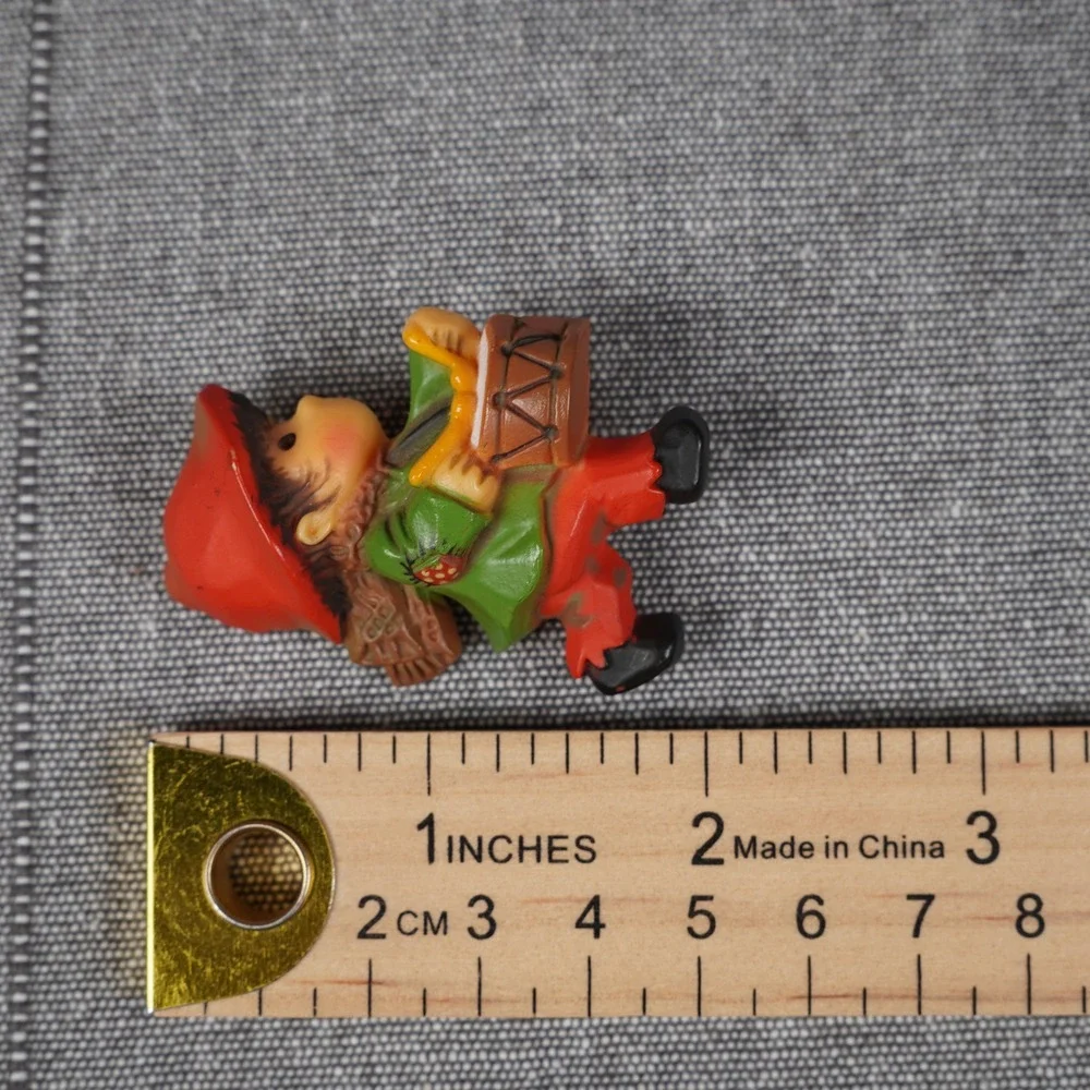 Vintage Hallmark Little Boy Drummer Lapel Pin Red Green Plastic Brooch